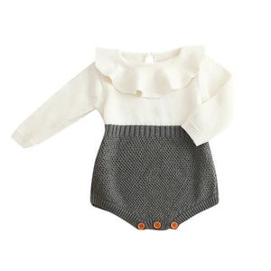 Kids Girls Romper long sleeve Baby Knitted Sweater Winter Princess Romper Jumpsuit Baby Clothes drop ship