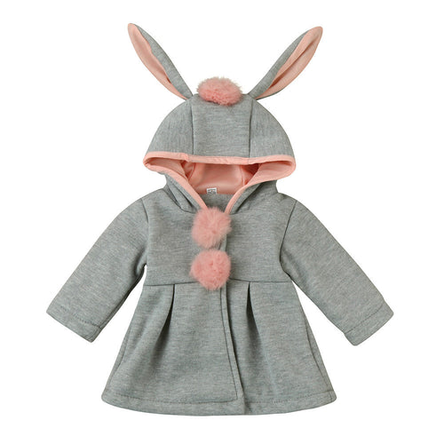 2017 Sping Autumn Winter Baby Girls Infants Kids Ball Cute Rabbit Hooded Princess Jacket Coats Outwears Gifts Roupas Casaco